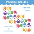 Set of 4 sheets watercolor animal paw print wall stickers for nursery decor 11x18cm - Watercolor Paw Print Style / Watercolor Paw Prints