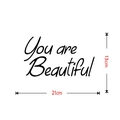 Wandsticker You are Beautiful in Schwarz 21x13cm für Badezimmer Wanddekoration - 21x13cm / You are Beautiful Stil (JD5283C0)