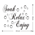 Schwarzer 'Soak Relax Enjoy' Badezimmer-Wandsticker mit Seifenblasen, 43x40cm PVC-Dekor - 43x40cm / Soak Relax Enjoy Stil (JD1201B0)