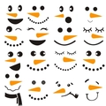 DIY Christmas snowman facial expression stickers set with 16 cartoon carrot nose designs - JH1001A-16 Snowman Faces (28cmx28cm)