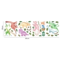 Stickers muraux dinosaures aquarelle avec T-rex et volcan pour chambre garçon 99x28cm - Éléments Dinosaure Aquarelle (TBW9387-UV)