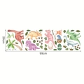 Vinilos decorativos dinosaurios acuarela con T-Rex y palmeras, tamaño 28cm x 99cm - Estilo T-Rex y Braquiosaurio (TBW9387) / 99x28cm