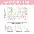Wandsticker-Set mit Regenbogen und Herzen in Pastelltönen inkl. Maßen - Stil A