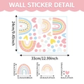 Boho Regenbogen und Herz Wandaufkleber in Macaron-Farben, 33x24cm PVC-Bogen - Stil B