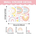 Boho-Regenbogen Wandtattoo-Set mit Herzen und Punkten für das Kinderzimmer Dekor - Stil C