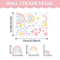 Regenbogen Wandsticker Set im Boho-Stil mit Herzmotiven für das Kinderzimmer - Stil D