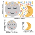 Adesivi murali boho con luna e stelle per camera dei bambini, misura 32cm x 58cm - TBW9669-UV: 58cm*32cm