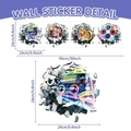 3D gaming wall stickers featuring controllers and Game On text, set of four 24cm decals - Game Symbols Collage Set (UV70270T_T)