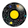 Decorazione da parete in vinile sistema solare con orbite colorate dei pianeti - Stile C