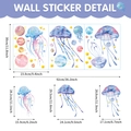 Boho watercolor jellyfish and space planet wall stickers in pink and blue tones - Dreamy Jellyfish Starry Sky Style (TBW1155-UV) / 92*30cm
