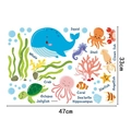 Cartoon ocean animal wall stickers with whale and turtle for kids room 47x33cm - Cartoon Marine Life Family (JCX90058) / 47*33cm