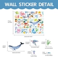 Cartoon sea animal wall stickers with whale and turtle motifs, size 101cm x 77cm - 101*77cm