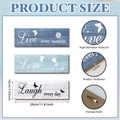 Detail of wooden wall decor set showing back triangle hooks and material thickness - Live Love Laugh Set (AS80033)