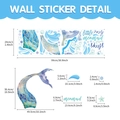 Blue mermaid tail wall sticker set with stars and little mermaid sleeps text design - 24*29cm*4pcs