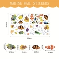Cartoon sea animal wall stickers with tropical fish and coral for kids room - 46X25.4cm
