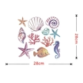 Nautical watercolor wall decals with seahorse, sea star and coral 28cm size - 28*28cm