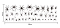 Set van 30 zwarte spinnen muurstickers voor Halloween decor, PVC materiaal, 31x98cm - TBW9034 / 98x31cm