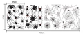 Halloween muurstickers set met zwarte spinnen en spinnenweb in 103x35cm - TBW9218 / 103x35cm
