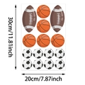 Detail van de basketbal voetbal en rugby muurstickers met afmetingen van 20x30cm - Rugby Basketbal Voetbal Mix (CT8P8071T_T) / Standaard Specificatie