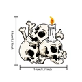 Detailed view of skull and candle Halloween car sticker with dimensions 14cm x 14cm - Stacked Skulls with Candle Style (UV24Y10347T_T)
