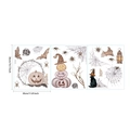 Adesivi per finestre di Halloween con zucche e teschi in stile acquerello vintage - 36*30cm*3 Fogli / Tema Halloween (Statico)