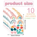Lot de 10 stickers muraux arc-en-ciel avec 170 motifs pour déco chambre enfant - Style Arc-en-ciel et Points (8P8002T_T) / 20cm*30cm*5 Feuilles
