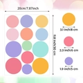 Dimensioni dettagliate degli adesivi murali rotondi stile boho per la camera dei bambini - Stile Pois Multicolore