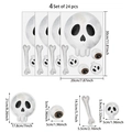Guida alle taglie per set 24 adesivi Halloween acquerello con teschi e bulbi oculari - Stile Teschio E Bulbi Oculari / 20x30cm