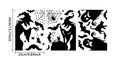 Drei Halloween Fensteraufkleber mit Hexen, Katzen und Geistern in Silhouettenform - Halloween Silhouetten / Schwarz