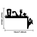 Halloween door corner silhouette sticker with 19cm dimensions featuring ghosts and crosses - Cemetery Zombie Hand Style (10467T_T) / 19*19cm