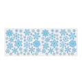 Set de pegatinas de copos de nieve azules para ventanas de Navidad con bordes rojos finos - Copo de Nieve Hexagonal Azul Claro (10612T_T) / 4 piezas