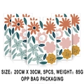 5er-Set Wandtattoo Gänseblümchen 20x30cm im Boho-Stil für gemütliche Raumdekoration - Gänseblümchen im natürlichen Stil (UV5T8051T_T) / 20x30cm