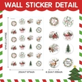 Christmas wall sticker set featuring reindeer and trees, sheet size 20x30cm with 4.2cm decals - Christmas Round Stickers / Standard Specification