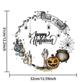 Happy Halloween PVC wall sticker with pumpkin and witch cauldron, 31x32cm size - Zombie Hand Potion Style (24Y10451)