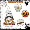 Detail eines Halloween-Holzschilds mit Druckqualität, Hanfseil und 0,5 cm Plattenstärke - Geist Gnom Stil (Y24Y50497_Q)