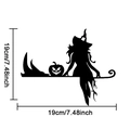 Halloween witch silhouette door corner sticker 19cm PVC decal with pumpkin and broom - Witch And Pumpkin Style (10465T_T) / 19*19cm