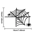 Halloween black spider web and spider PVC wall sticker for door corners, 19cm size - Spider Web Style (10466T_T) / 19*19cm
