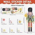 Detailed size chart of watercolor nutcracker Christmas wall sticker set with dimensions - Nutcracker Soldier Style (UV24Y10718T_R) / 102x30cm