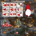 117-teiliges Weihnachtsfensterbild-Set mit Gnomen, Bäumen und roten Trucks für Deko - 20*30cm*9 Blatt / Roter Gnom
