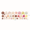 Adesivi murali colorati a tema donut con frasi dolci, misura 92,5 cm x 27,1 cm - Tema Ciambella Multicolore (CS5095) / 92.5*27.1cm