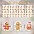 Detail van 140 kerst-peperkoekman PVC-stickers inclusief exacte afmetingen - Peperkoekman Sticker (CT24Y10799J_T) / 20x30cm*4 Vellen