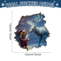 Adesivo murale natalizio 3D con topo e renna in una magica foresta innevata - Stile Topo e Renna Foresta Incantata (C)