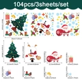 Pack de 104 pegatinas navideñas para ventanas con Papá Noel, muñecos de nieve y nieve - Jengibre y Papá Noel (TBW9524-UV)