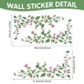 Specifiche dimensionali per adesivi murali con fiori e viti con misure di 60x30 cm - 60x30cm / Foglia