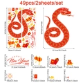 Guida alle taglie per adesivi capodanno cinese 2025 con 49 pezzi in rosso e oro - 30*90cm*2pz / Rosso