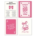 Pink bow and cherry 8-ball retro aesthetic art prints set of four posters - 20x25cm / Style B
