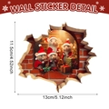 Sticker mural 3D de Noël avec hamsters et cadeaux, dimensions 13x11,5 cm - Style Quatre Hamsters 3D Traversant Le Mur (F)