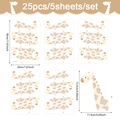 Gedetailleerde afmetingen voor 25 stuks giraffe muurstickers van PVC op 30x20cm vellen - Cartoon Giraffepatroon