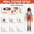 Watercolor Christmas Nutcracker wall sticker set with snowflake and star decals - Nutcracker Soldier Style (UV24Y10716T_R) / 102x30cm