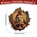 Sticker mural de Noël 3D souris en costume de Père Noël avec cadeau décor - Style Souris Avec Sapin De Noël Et Cadeaux (UV24Y10619T_T)